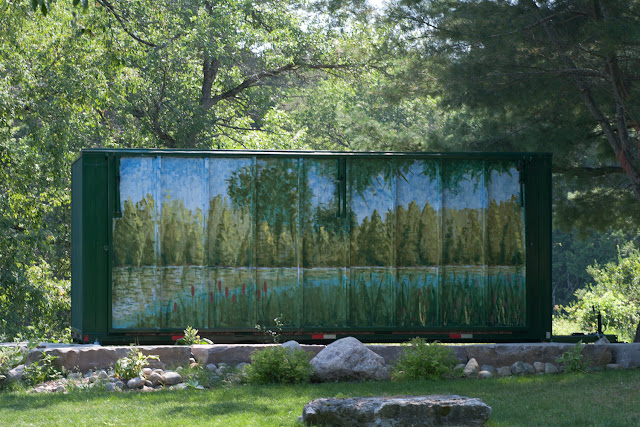 Revolving blinds art display in Kinmount Park, circa 2015.