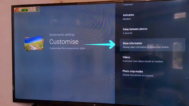 show information option show information on screensaver