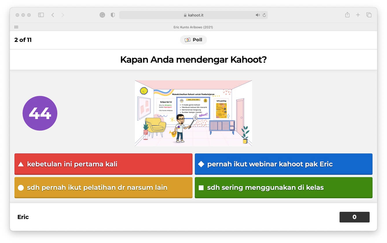 Cara Menampilkan Pertanyaan dan Opsi Jawaban Kahoot! dalam