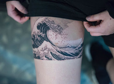 The Great Wave off Kanagawa, Hokusai tato