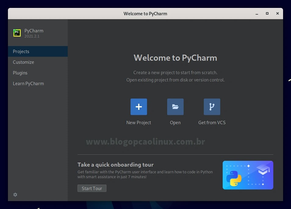 PyCharm Community executando no Debian 11 Bullseye