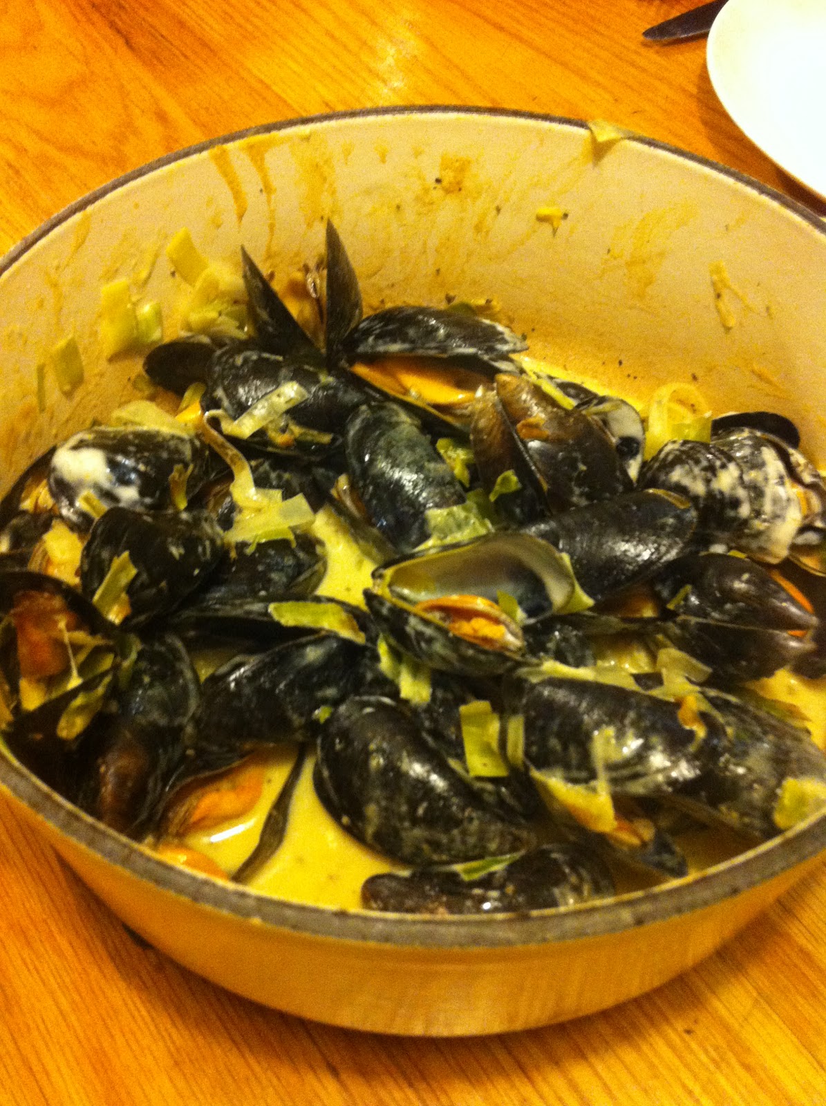 Gourmet Gob Mussels with leeks, dijon mustard and cider