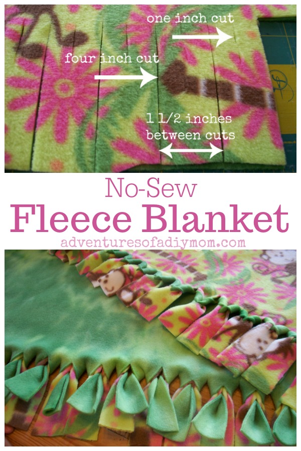 How to Make a No Sew Fleece Blanket Without Knots Adventures of a DIY Mom How to Make a No Sew Fleece Blanket Without Knots Adventures of a DIY Mom
