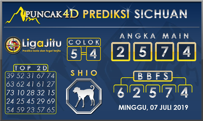 PREDIKSI TOGEL SICHUAN PUNCAK4D 07 JULI 2019