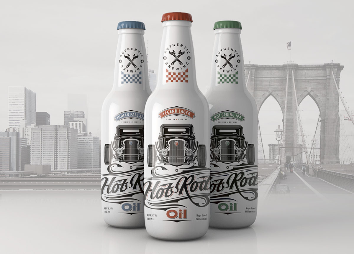 Hot Rod Oil Beer on Packaging of the World Creative Package Design