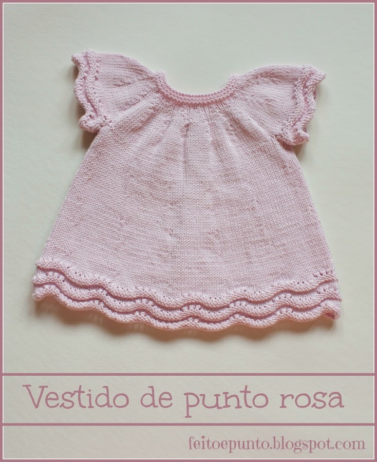 Vestido de punto en algodón rosa