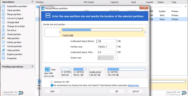 تقسيم الهارد بدون فورمات وبندوز 10
