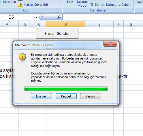 excel sayfasini mail gonderme ehlide