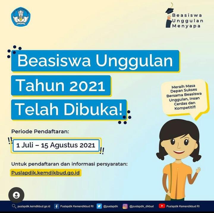 Kemendikbudristek Membuka Beasiswa Unggulan 2021, Berikut Persyaratan Pendaftaran