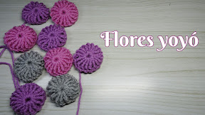 Flor puff o flor yoyó a crochet muy fácil