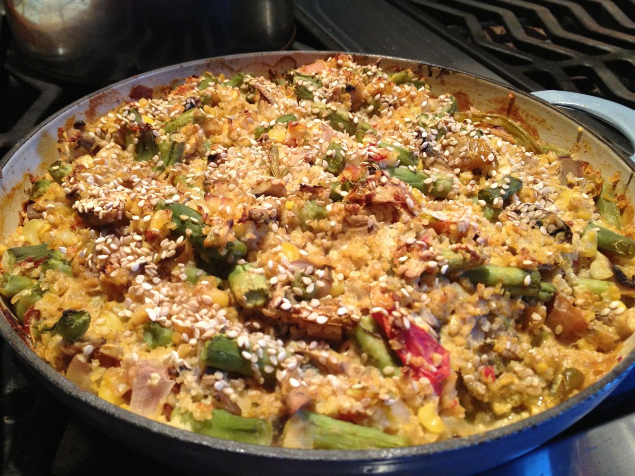 Eat2Thrive Vegan Adventures Garden Rescue Green Bean & Tomato Casserole