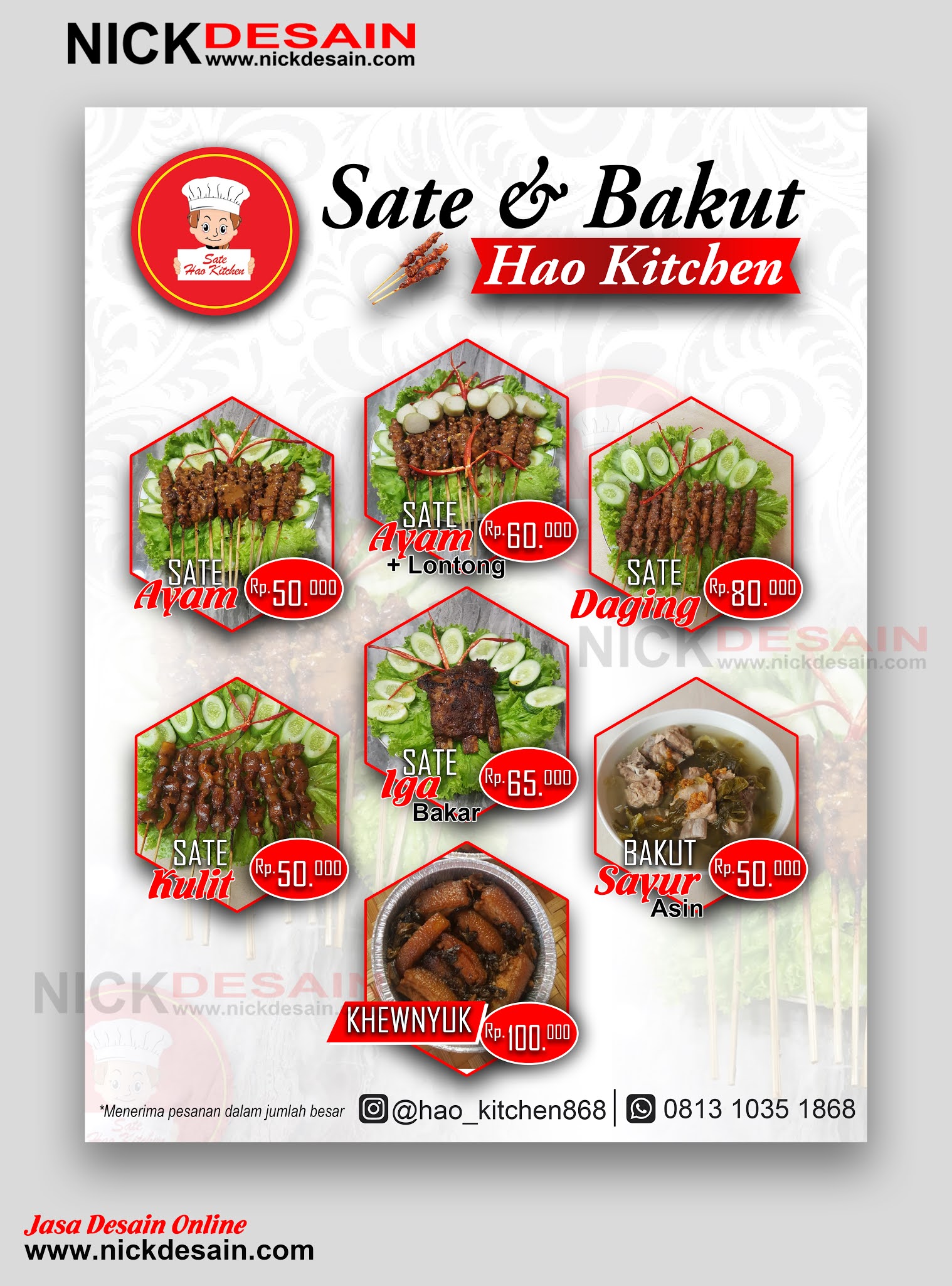 Contoh Desain Flyer flayer Brosur Sate resto