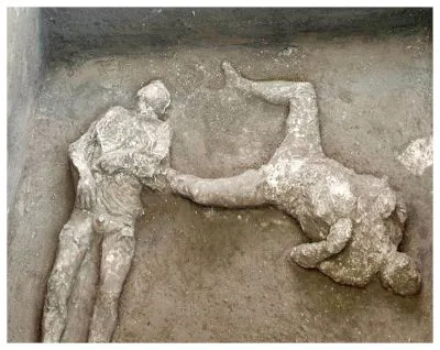 2 cuerpos desenterrados en antigua ciudad italiana de Pompeya