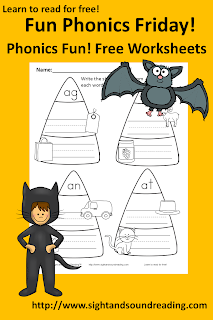 Free Halloween Phonics worksheet