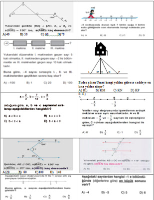 7. Sinif Matematik 1. Dönem 1. yazılı Sınav Soruları 2012 2013