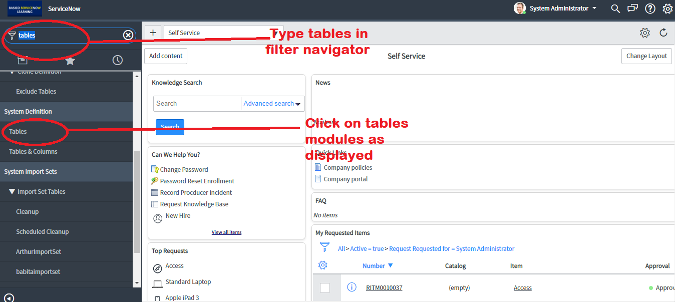 servicenow advanced work assignment tables