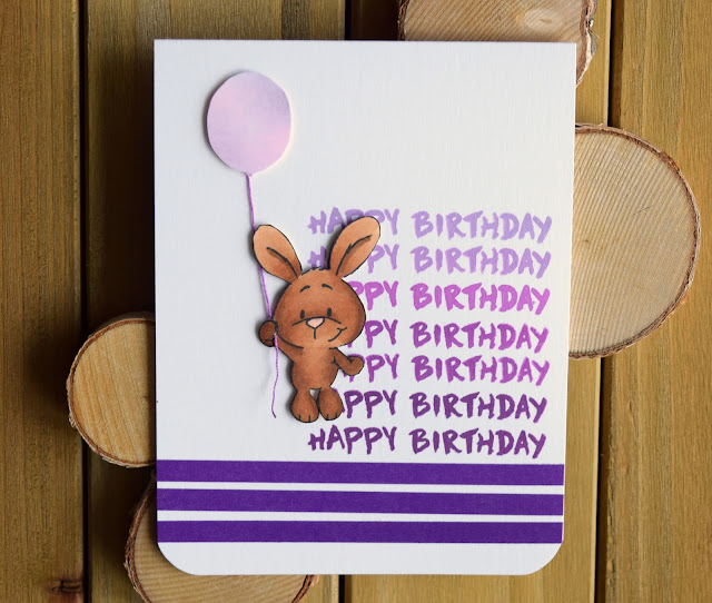 Purple Bunny Birthday Card by Jess Gerstner for Gerda Steiner Designs