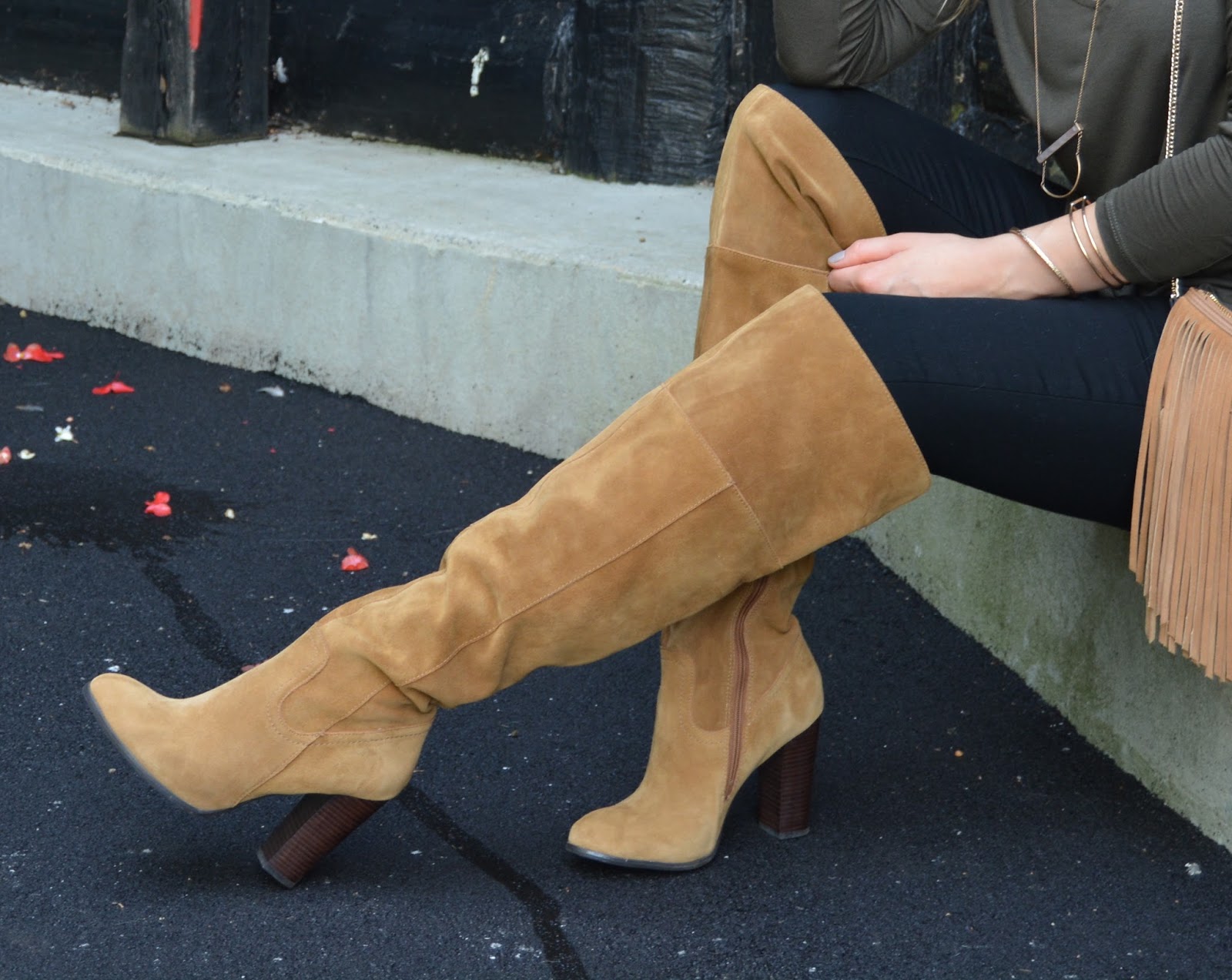 flat under the knee boots