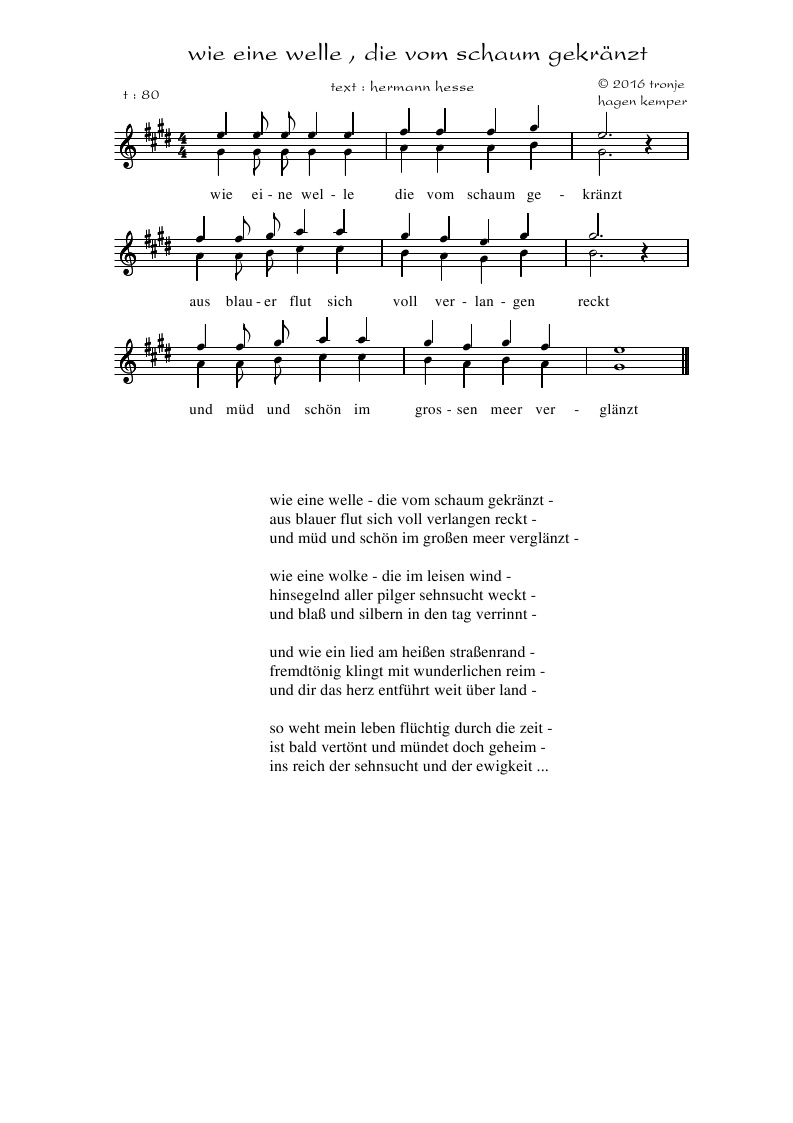 Lieder Saitenspiel Tronjes Blog Hermann Hesse Wie Eine Welle