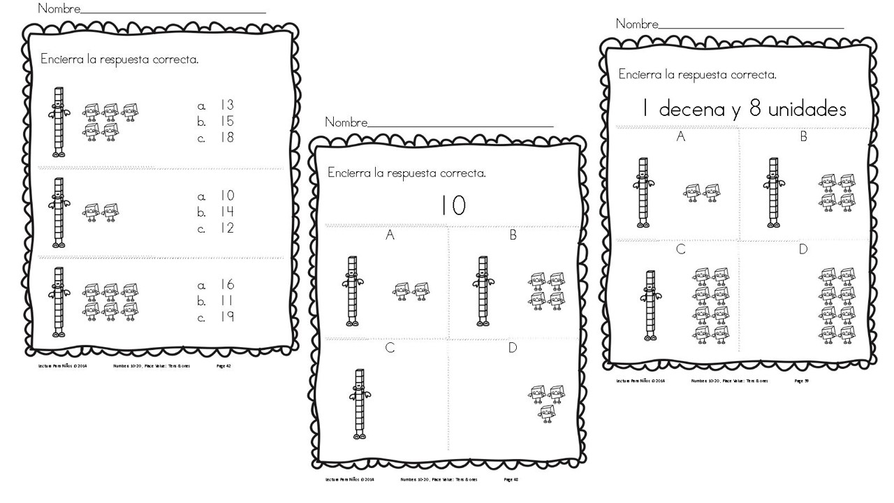 Mommy Maestra Free Spanish Place Value Math Pack from Lectura para niños