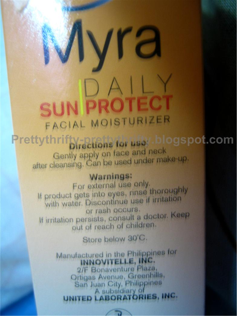 Prettythrifty Myra E Daily Sun protect Facial Moisturizer w/ SPF15