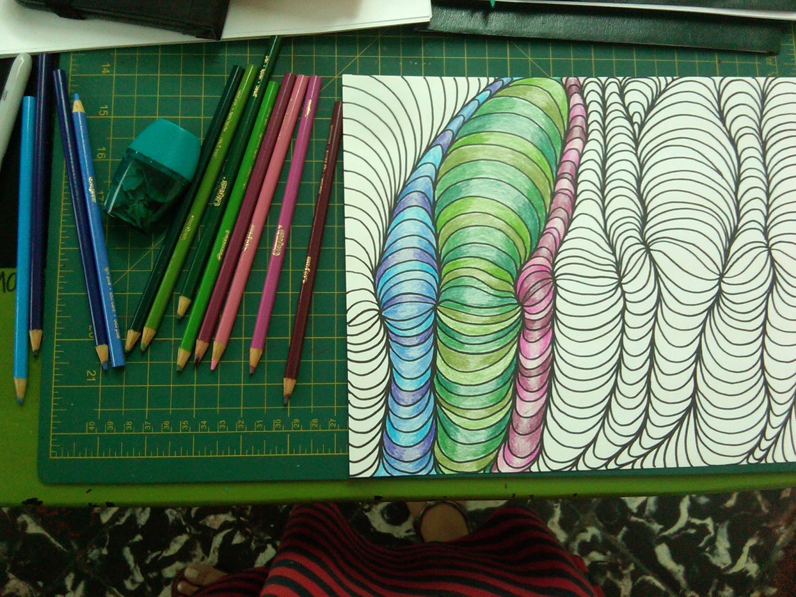 Ms. Maryann's Art Class Op Art Tubes w/ Shading 5th6th