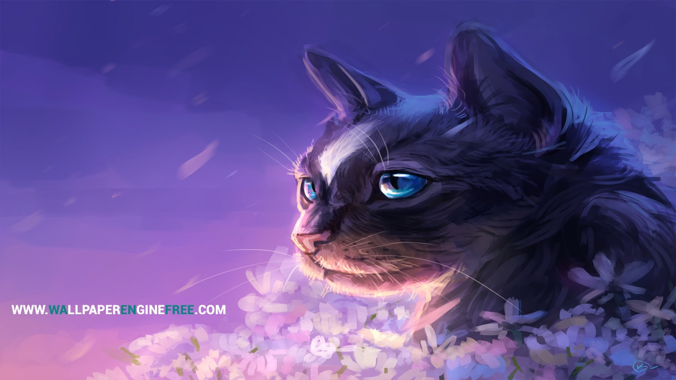 Download The Purple  Cat  Wallpaper Engine FREE Download 