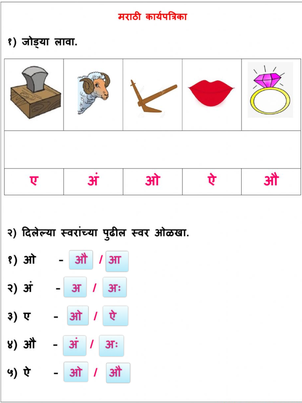 मराठी अक्षर लेखन व वाचन लेखन Marathi Akshar lekhan va Vachan Lekhan