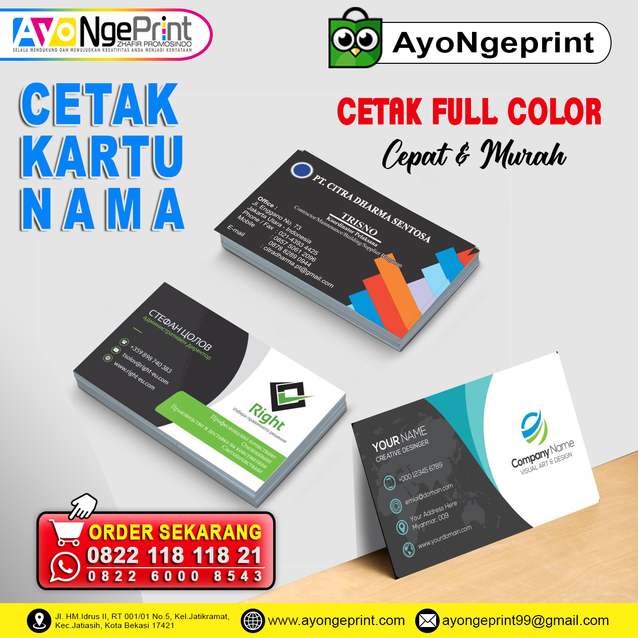 Cetak Kartu Nama Online Murah di Cirebon, Jawa Barat