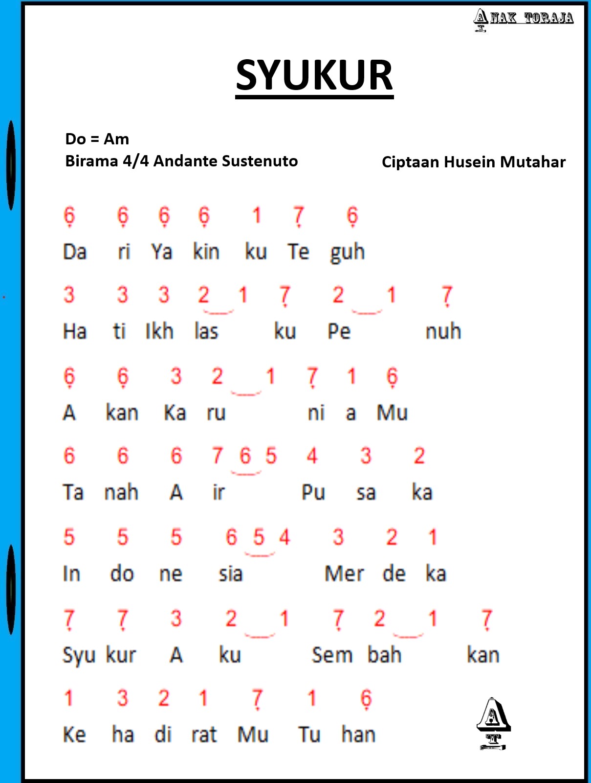 Lagu Nasional Satu Nusa Satu Bangsa