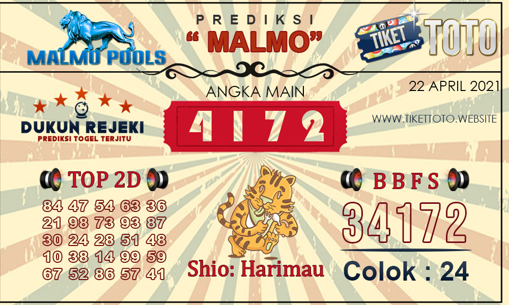 Prediksi Togel MALMO TIKETTOTO 22 APRIL 2021