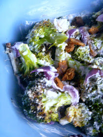 Roasted Broccoli Salad with Bacon: A twist on a favorite side dish takes on new depth of flavor with roasted vegetables and the addition of bacon all tossed in a flavorful sauce! - Slice of Southern