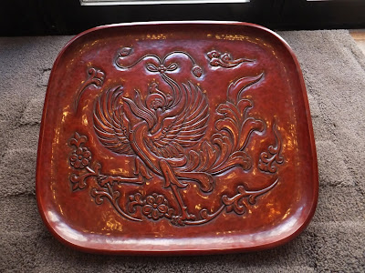 博古堂 鳳凰盆 鎌倉彫 39.5㎝×33.5㎝ 博古堂 鳳凰盆 鎌倉彫 39.5㎝×33.5㎝