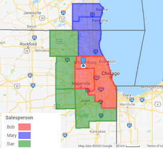 Example County map created with Custom Color-Coded Map tool