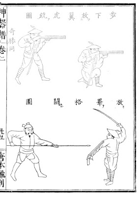 Ming Chinese using arquebus as shield
