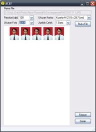 Download ACEF software cetak pas foto