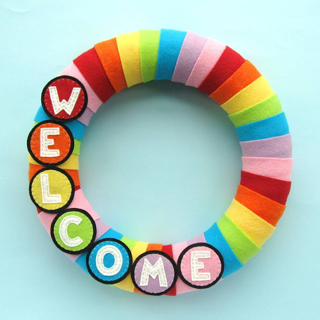 Rainbow Welcome Wreath Tutorial Rainbow Welcome Wreath Tutorial