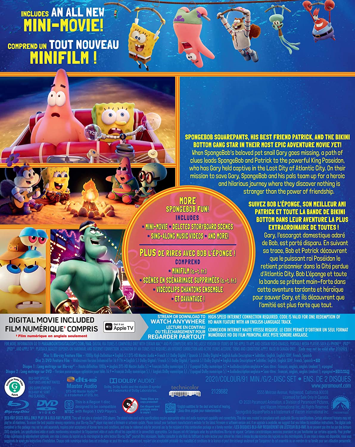 NickALive! The SpongeBob Movie Sponge on the Run to Release on DVD and Blu-ray in Canada on Feb