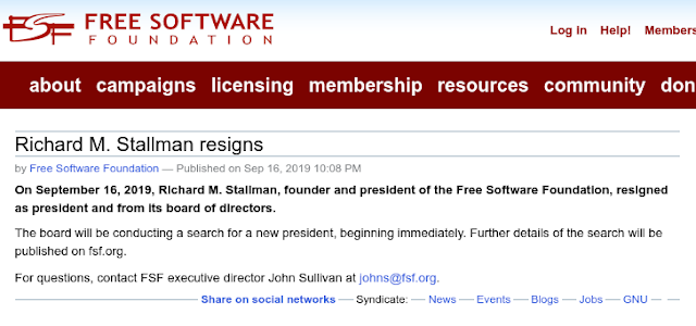 Richard M. Stallman si dimette dalla Free Software Foundation