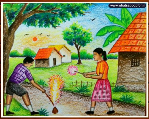 How to make a Diwali scene with beautiful scene with crackers - Brainly.in-saigonsouth.com.vn