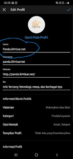 cara mengganti nama di instagram