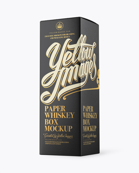 Download Free Paper Whisky Box Mockup Halfside View PSD Mockup Template