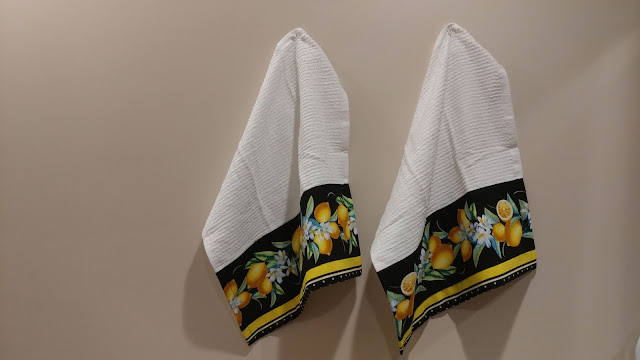 Lemon kitchen towels - FREE pattern