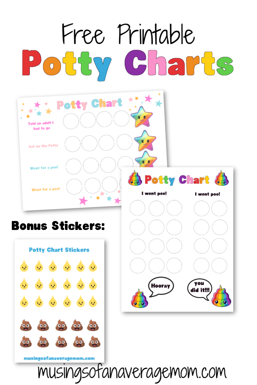 Musings of an Average Mom: Free Printable Potty Training Charts