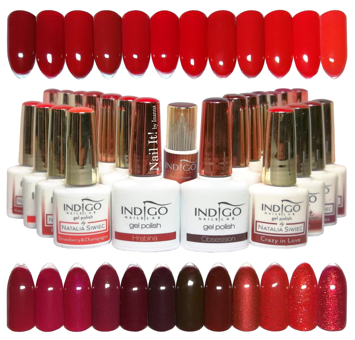 "Indigo Nails" red and burgundy gel polishes COMPARISON NAIL IT! by