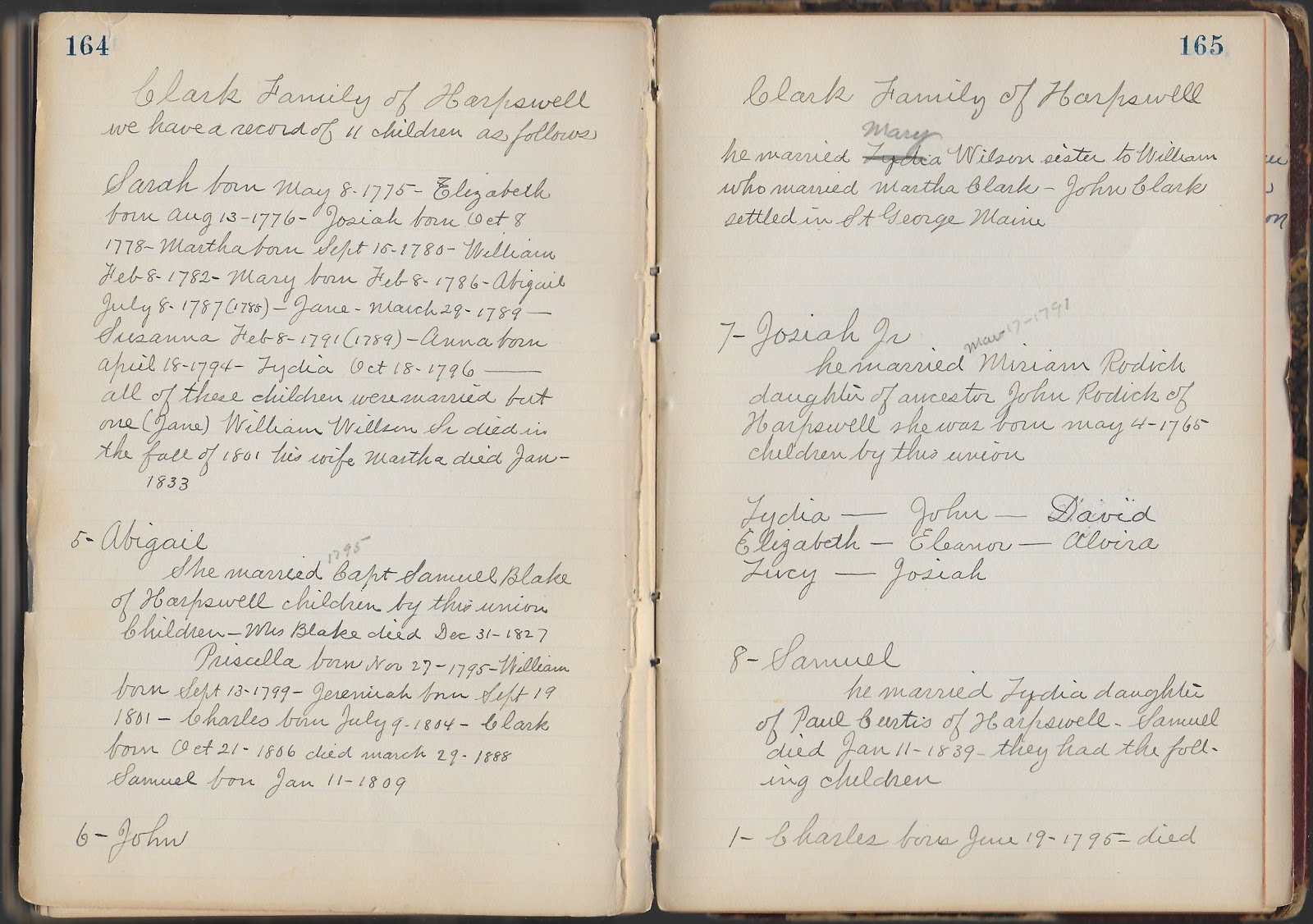 Heirlooms Reunited Clark Family from Harpswell, Maine in Manuscript