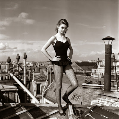 Brigitte Bardot dancing on rooftop