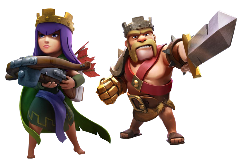 Barbarian King and Archer Queen Clash of Clans Wallpaper.