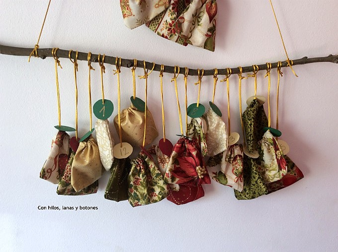 Con hilos, lanas y botones: DIY calendario de Adviento