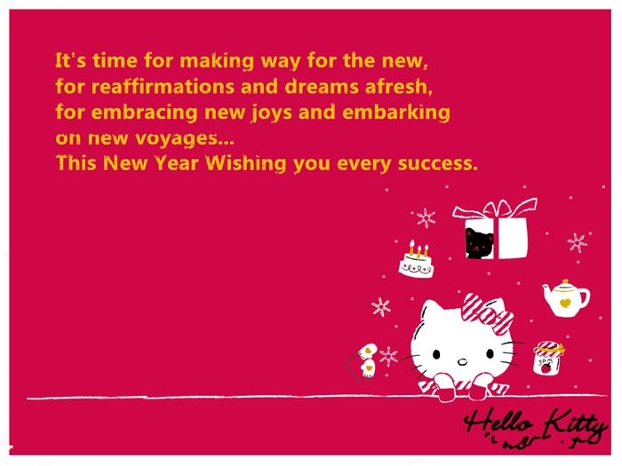 DP UCAPAN TAHUN BARU HELLO KITTY Happy New Year Hello 